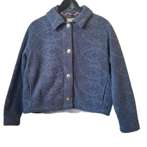 Woolrich women's blue Button front fleece jacket